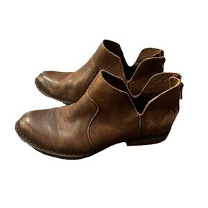 Born Women’s Size 8.5M Kerri Brown Bootie Zip Suede Leather Western Distressed